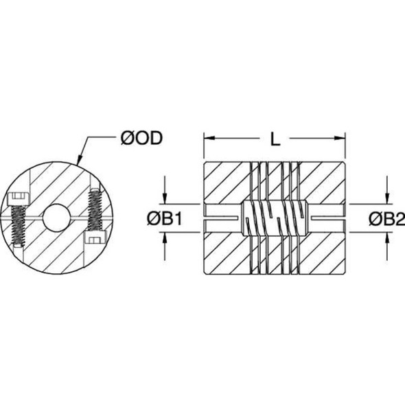 Ruland MotionControl Coupling,Clamp,10mmx6mm PCMR25-10-6-A