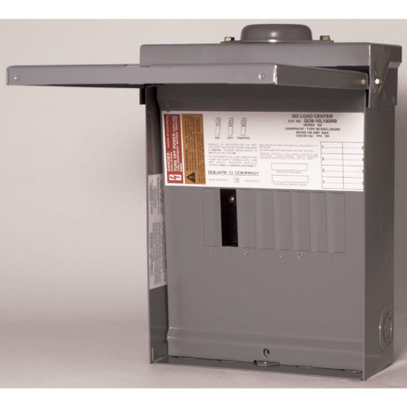 Square D QO 100A 8-Space 16-Circuit Raintight Main Lug Load Center QO816L100RBCP