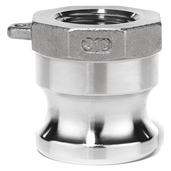 Cam and Groove Fitting, 304SS, A, 1/2" Adapter x 1/2" Female NPT