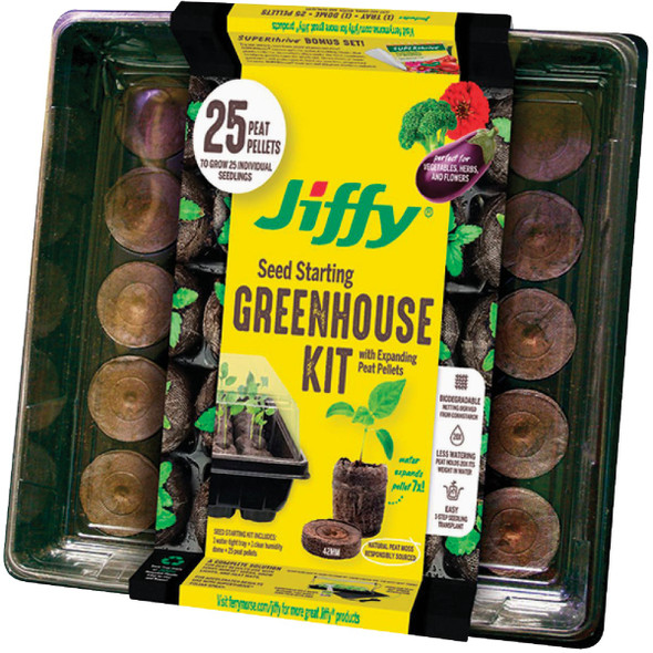 Jiffy Professional 25-Cell Seed Starting Greenhouse with SUPERthrive  J425GS