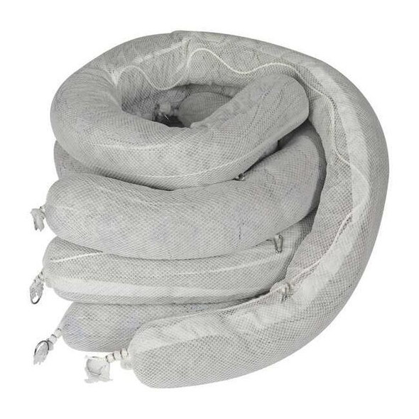 Condor Absorbent Boom, Universal, Gray, 65 gal Absorbency per Pkg., PK4 35ZR52