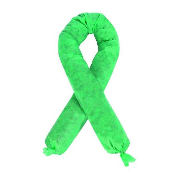 Condor Absorbent Socks, Universal, Green, 4 gal Absorbency per Pack, PK4 35ZR56