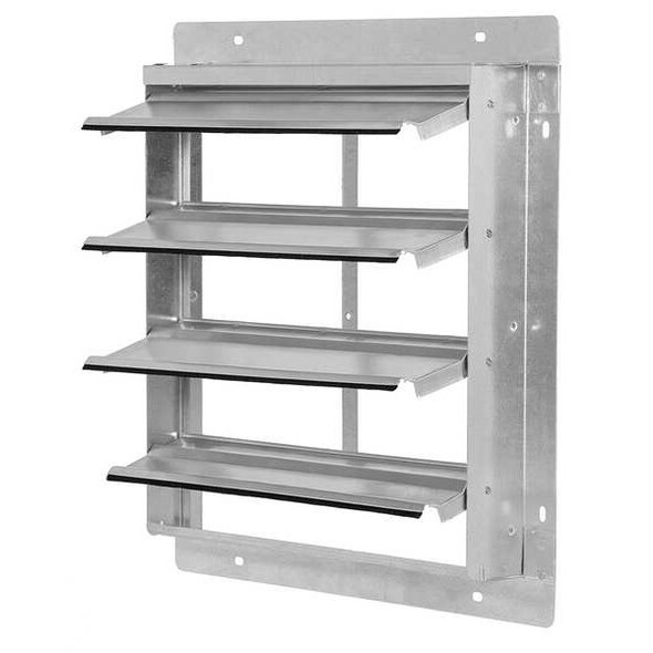 20 in 25"H-W 5.75"L Alu Wall Backdraft Dampr, 22-1/2 in x 22-1/2 in, Aluminum