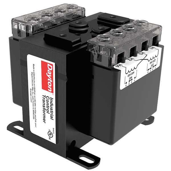 Dayton Control Transformer, 75 VA, 12/24V AC, 120V AC 31EH94