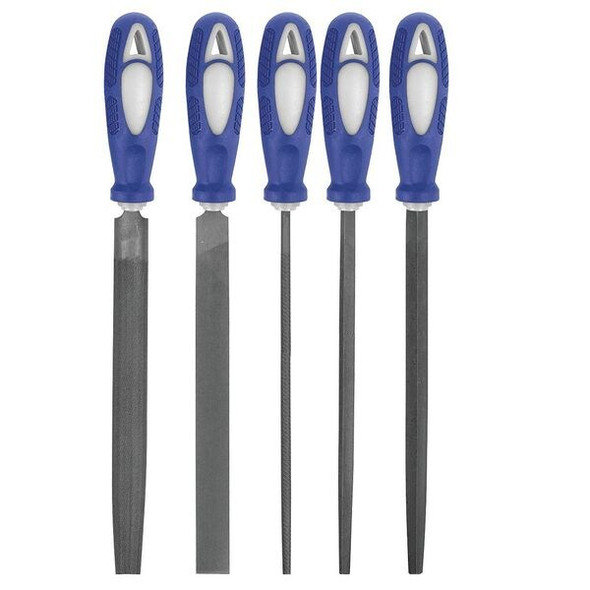Westward Hand File Set,Bastard/Smooth,8 In L,5 Pc 10Z756