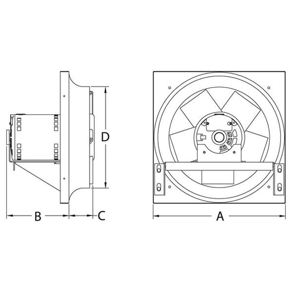 Dayton Exhaust Fan,16 In,115/230V 10D983