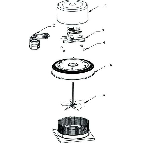 Dayton Downblast Less Drive Package,14-3/4In 4YU95
