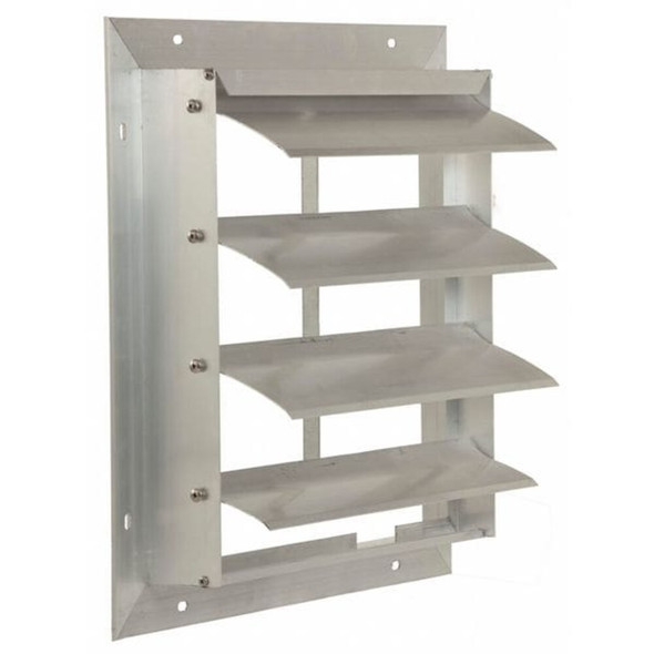 16 in 19"H-W 6.5"L Extrd Alu Backdraft Dampr, 16-1-2 in x 16-1-2 in, Aluminum  4FZH4