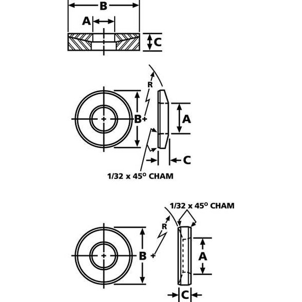 Te-Co Spherical Washer, For Screw Size 3/4 in ,Steel Black Oxide Finish, 1 PR 42705
