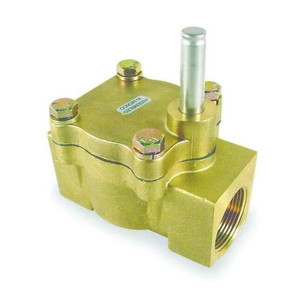 Brass Steam Solenoid Valve Less Coil, Normally Closed, 1 1/2 in Pipe Size