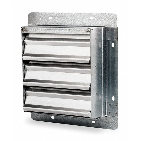 36 in 39"H-W 5.75"L Alu Wall Backdraft Dampr, 36-1/2 in x 36-1/2 in, Aluminum