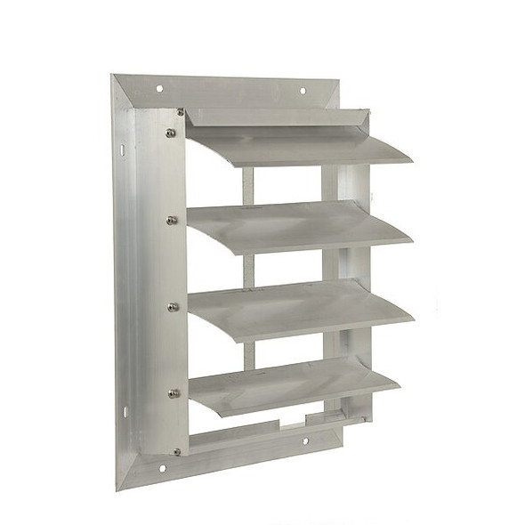 12 in 15"H-W 6.5"L Extrd Alu Backdraft Dampr, 12-1/2 in x 12-1/2 in, Aluminum