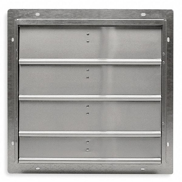 10 in 13"H-W 6"L Aluminum Wall Backdraft Dampr, 10-1/2 in x 10-1/2 in, Aluminum