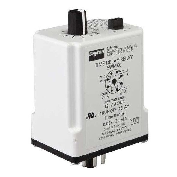 Single Function Time Delay Relay, Octal, Off Delay, 1 Functions 24V AC/DC, DPDT