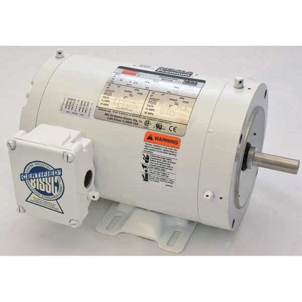 Dayton Washdown Motor,3 Ph,TENV,1 HP,3520 rpm 1TRZ9BG