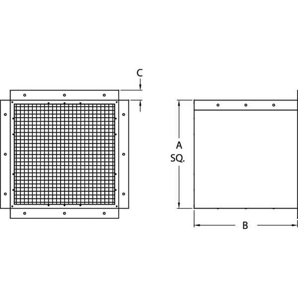 Dayton Fan Guard,34-1/8 In. H,34-1/8 In. W 1WBU4