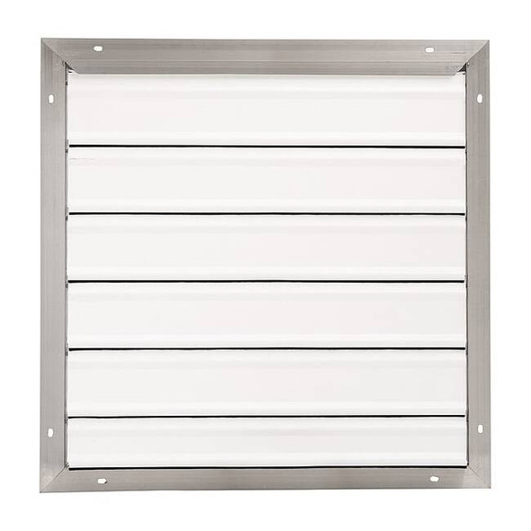 24 in 27"H-W 5.75"L Aluminum Backdraft Damper, 24-1/2 in x 24-1/2 in, Aluminum