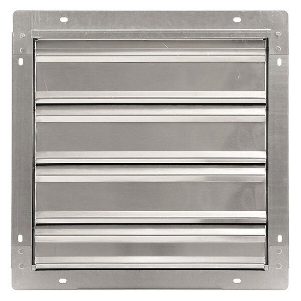 16 in 19"H-W 5.75"L Alu Wall Backdraft Dampr, 16-1/2 in x 16-1/2 in, Aluminum