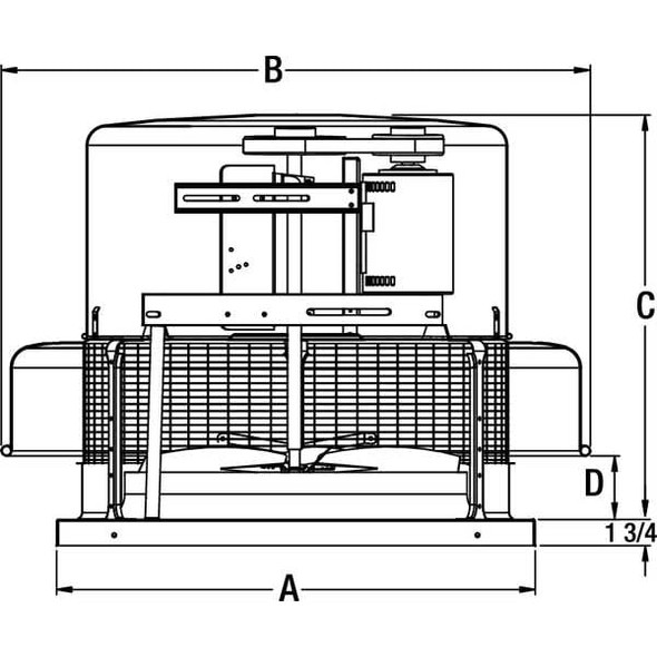 Dayton Alu 22"Dia, 16.4"H Roof Fan w.Motor 5DVR7