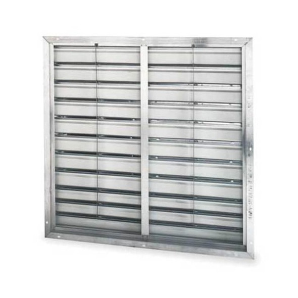 42 in 45"H-W 5.75"L Aluminum Backdraft Damper, 42-1/2 in x 42-1/2 in, Aluminum