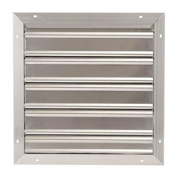 18 in 21"H-W 5 1/4"L Aluminum Backdraft Damper, 18-1/2 in x 18-1/2 in, Aluminum