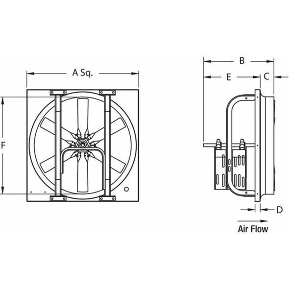 Dayton Exhaust Fan,48In Bl,Galv Steel,618 RPM 1WDC4