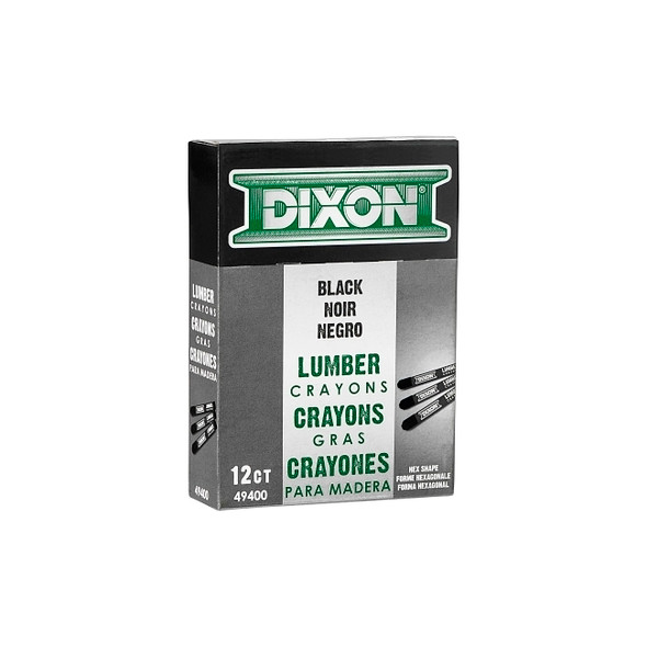 Lumber Crayon, 1/2 in dia x 4-1/2 in L, Carbon Black