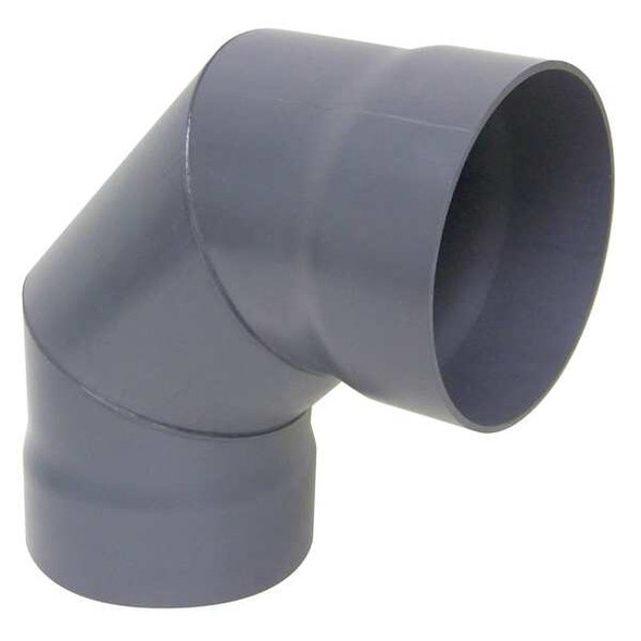 Plastic Supply 90 Degree Elbow, 6 in Duct Dia, Type I PVC, 9-5/8" L PVCEA06