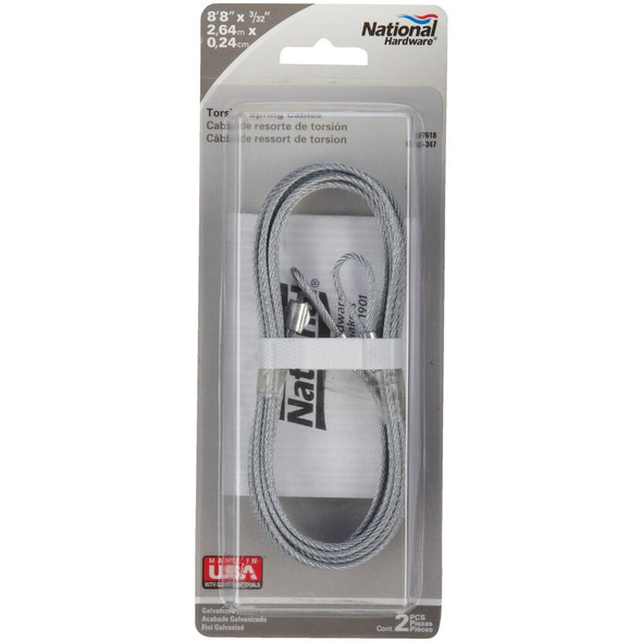 Prime-Line 3-32 In. Galvanized Carbon Steel Torsion Spring Cable GD 52263 101534