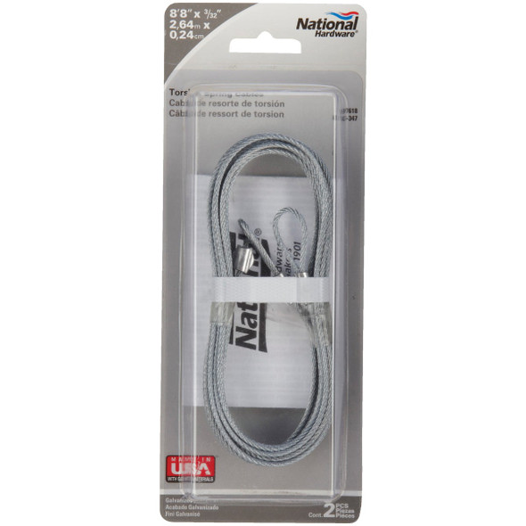 Prime-Line 3/32 In. Galvanized Carbon Steel Torsion Spring Cable