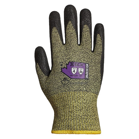 Cut-Resistant Gloves, Cut Level A6 ,Dipped ,Foam Nitrile ,Sandy ,M 1 PR