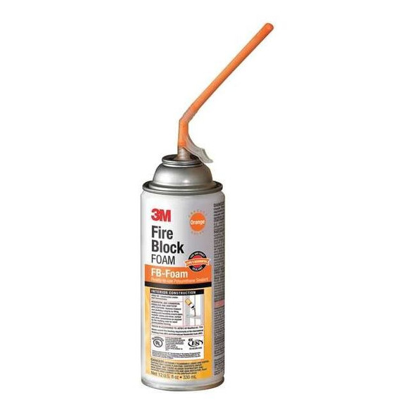 Fire Block Sealant, Orange, Polyurethane Foam, Non-Slump, 12 oz Aerosol