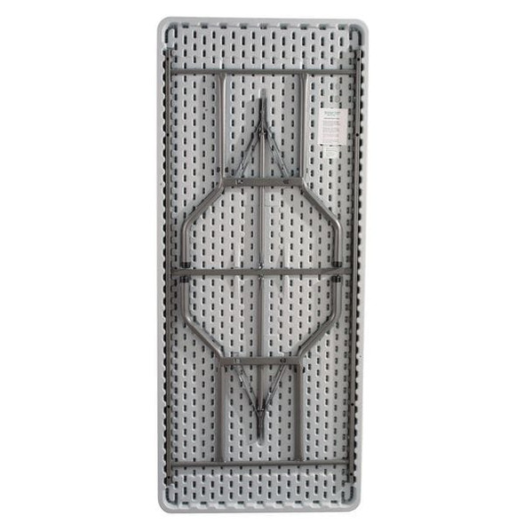 Rectangle Folding Table, 30" W, 72" L, 29-1/2" H, Blow-molded plastic Top, Speckled Gray