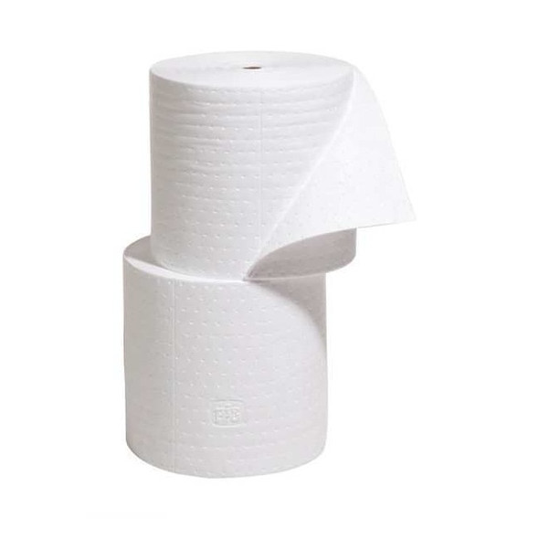 Pig Sorbent Roll, 40 gal, 15 in x 150 ft, Oil, White, 2 PK MAT425
