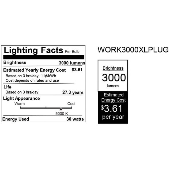 Feit Electric 3000 Lm. LED Foldable Portable Work Light WORK3000XLPLUGFOLD 522873