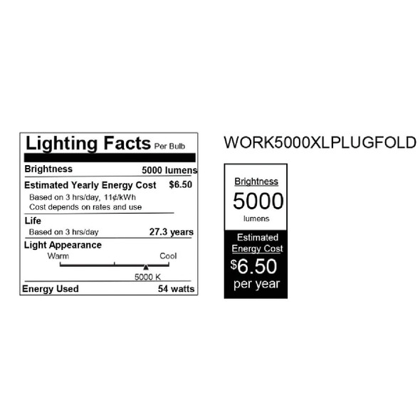 Feit Electric 5000 Lm. LED Foldable Portable Work Light WORK5000XLPLUGFOLD 534700