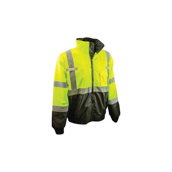 SJ110B Two-in-One High Visibility Bomber Safety Jacket, XL, Polyester, Green