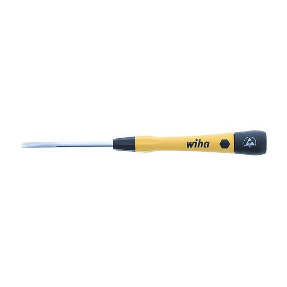 Wiha ESDPrecisionScrDrv,Slt,4mm,Blc,Round 27281