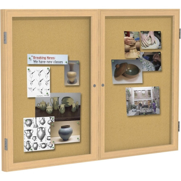 Ghent Enclosed Cork Bulletin Board 36x48", 1 Door PW23648K