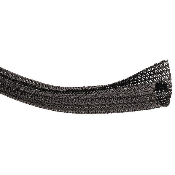 Techflex Braided Sleeving,2.000" In.,50 ft.,Black F6N2.00BK