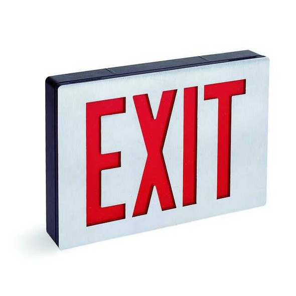 Exit Sign, Black, 2 Face(s), LED, Universal Mount, Nickel Cadmium