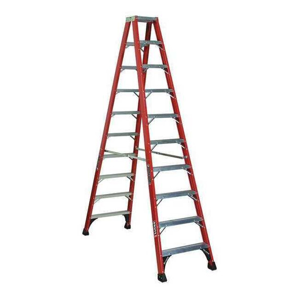 Louisville 10 ft Fiberglass Twin Stepladder, 375 lb Capacity FM1410HD