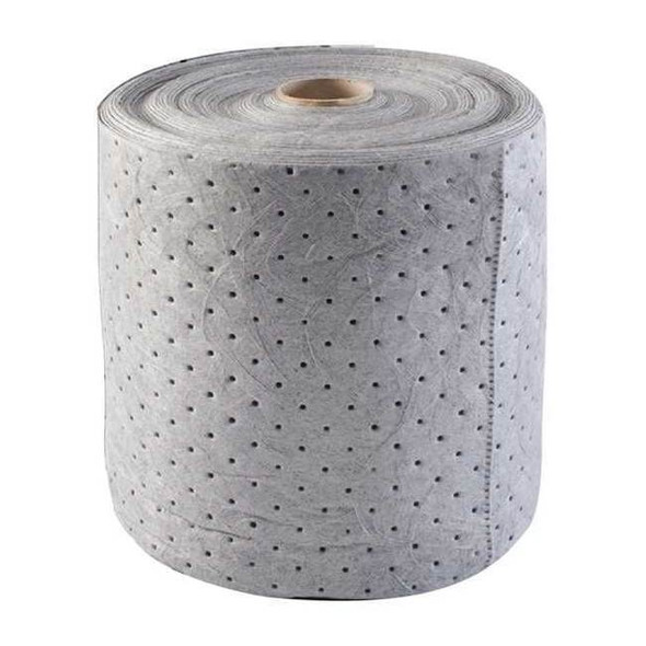 Sorbent Roll, 19 gal, 15 in x 150 ft, Universal, Gray, Polypropylene