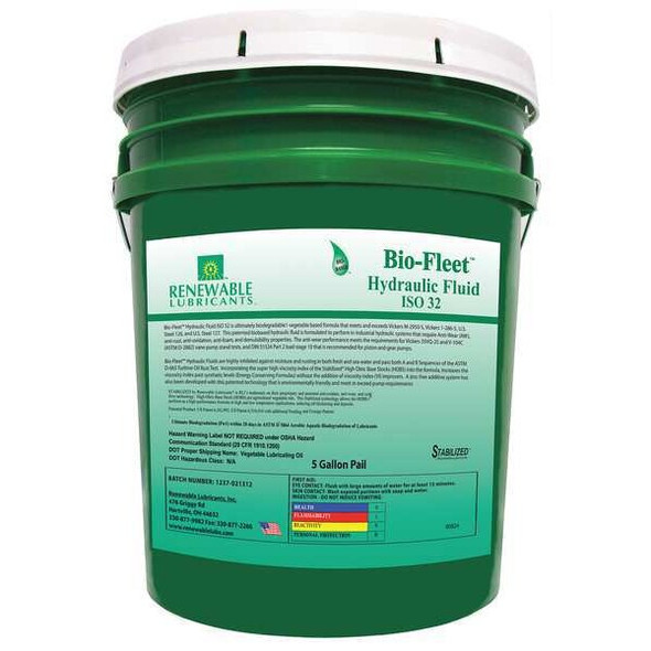 5 gal Pail, Hydraulic Oil, 32 ISO Viscosity, Not Specified SAE