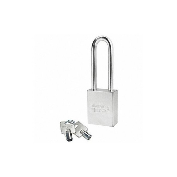 American Lock Keyed Padlock, 3/4 in,Rectangle,Silver A7202 American Lock Keyed Padlock, 3/4 in,Rectangle,Silver A7202