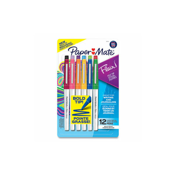 Paper Mate® PEN,FLAIR BOLD 12CT,AST 2125414