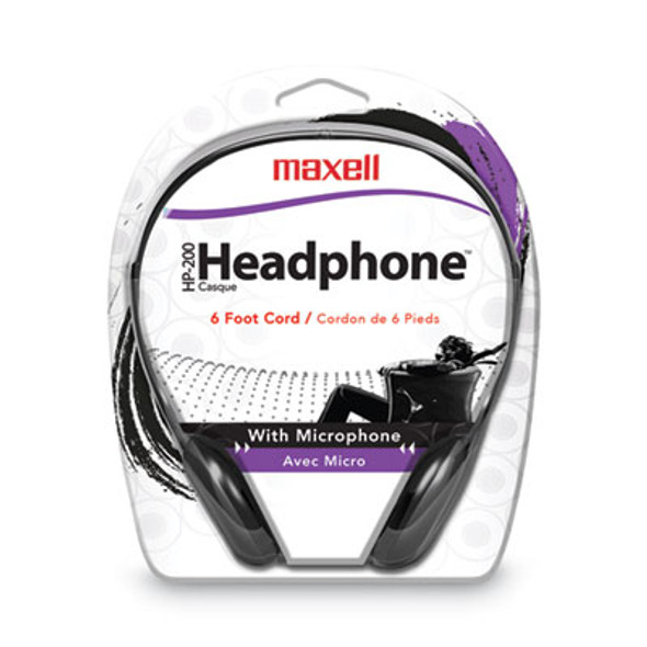 EARPHONE,W/MIC,6'CORD,BK
