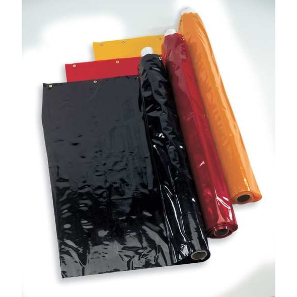 Welding Curtain Roll, Transparent Vinyl, 25 yards L., 5 ft W., 5 ft. H., 13 oz/sq yd, With Grommet