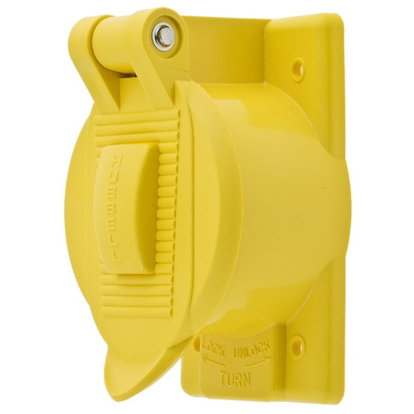 Hubbell Wiring Device-Kellems Cover,Weatherproof,Yellow HBL77CM74WO