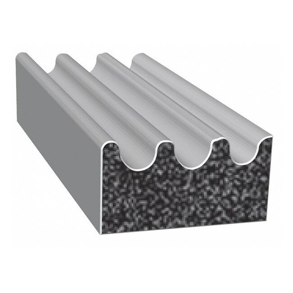 Trim-Lok Rubber Seal, Ribbed, 0.375"W x 25 ft. X113HT-25